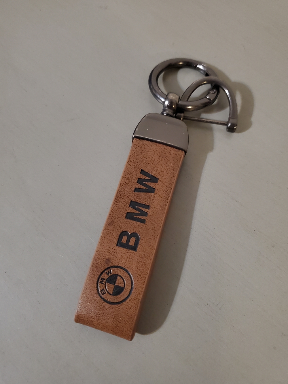 BMW Leather Keychain Accessory